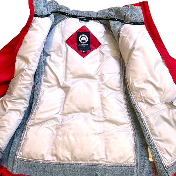 Canada Goose Women's Hybridge Hoodie- Down Filled Polartec Jacket- Red- Small - Picture 11 of 15